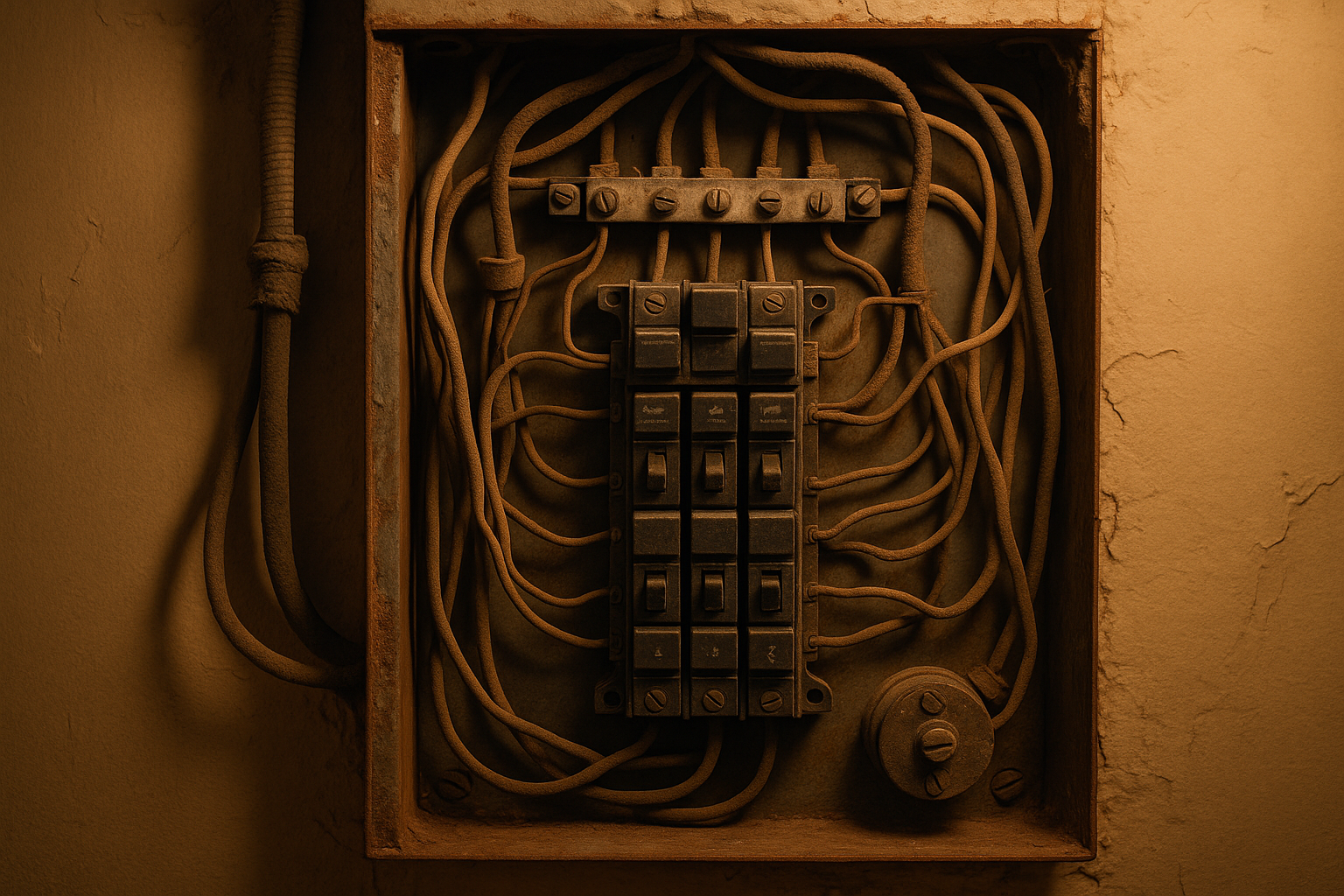Old electrical wiring in Florida home showing what problems outdated systems can cause