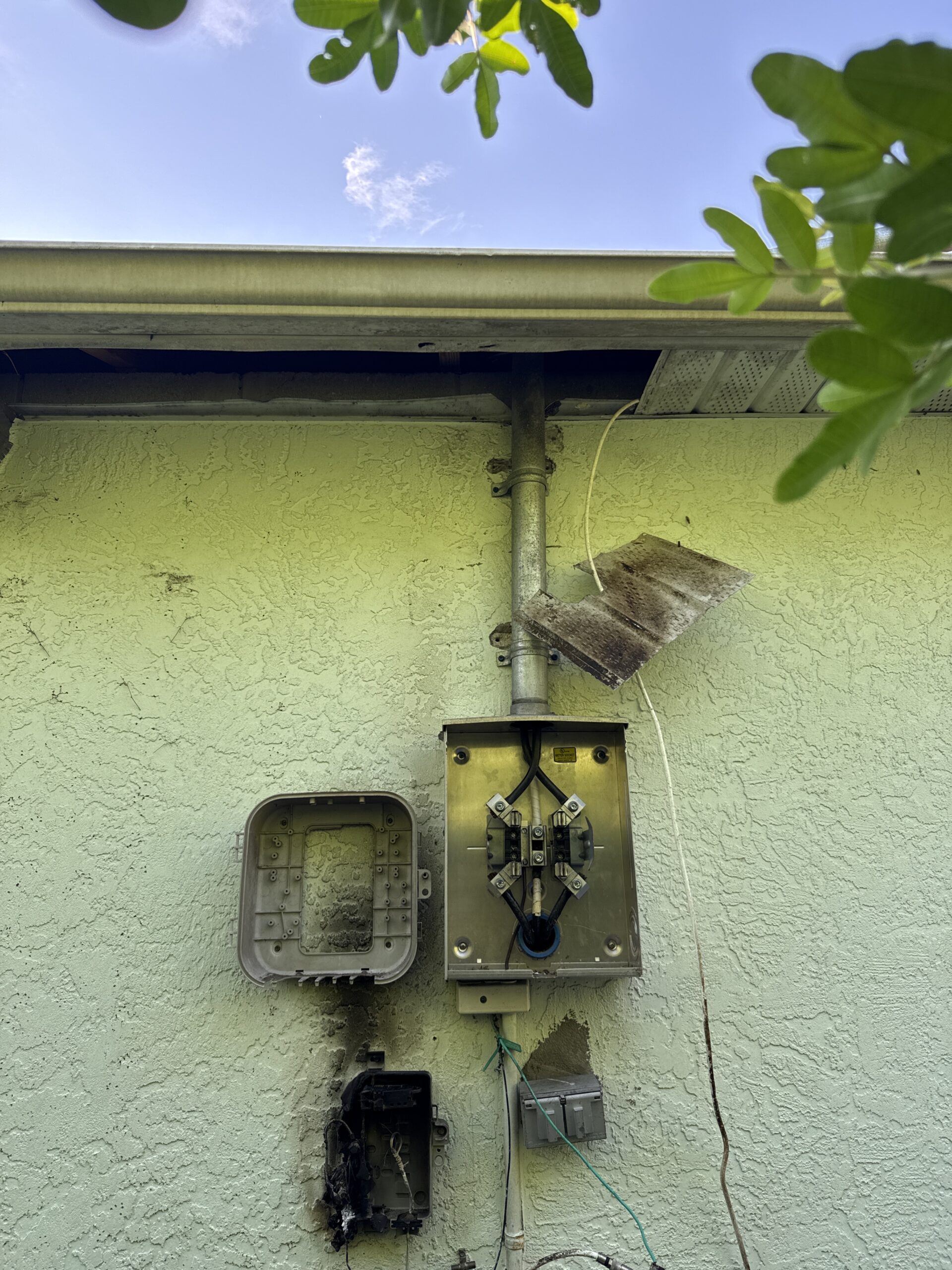 Modern card key access systems installed at commercial building entrance in Florida